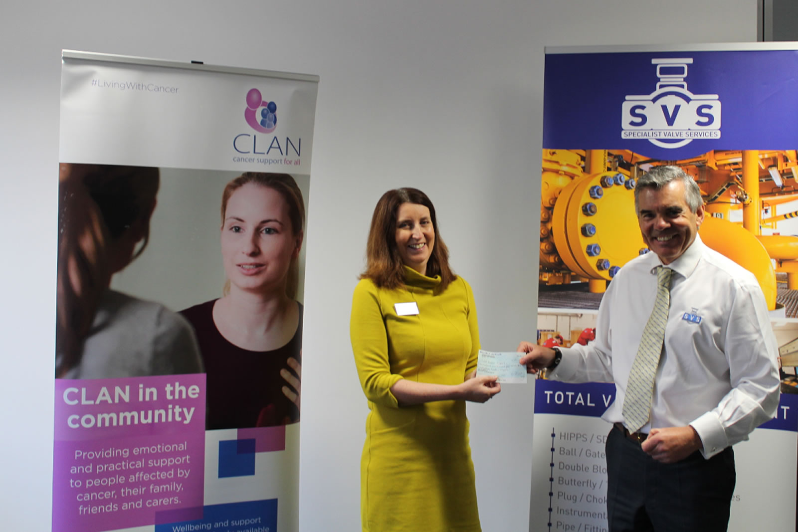gerry-clan-presentation SVS Donates £1,123.75 in Support of CLAN Cancer Support in Aberdeen